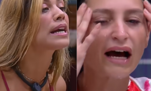 Fran Almeida joga água no rosto de Ariela Carasso após discussão em A Fazenda 18. A briga dividiu opiniões entre os participantes do reality