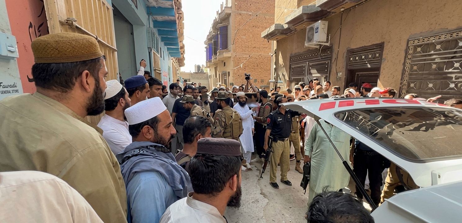 Equipes de resgate trabalham no local do desabamento de uma escola privada em Peshawar, no Paquistão